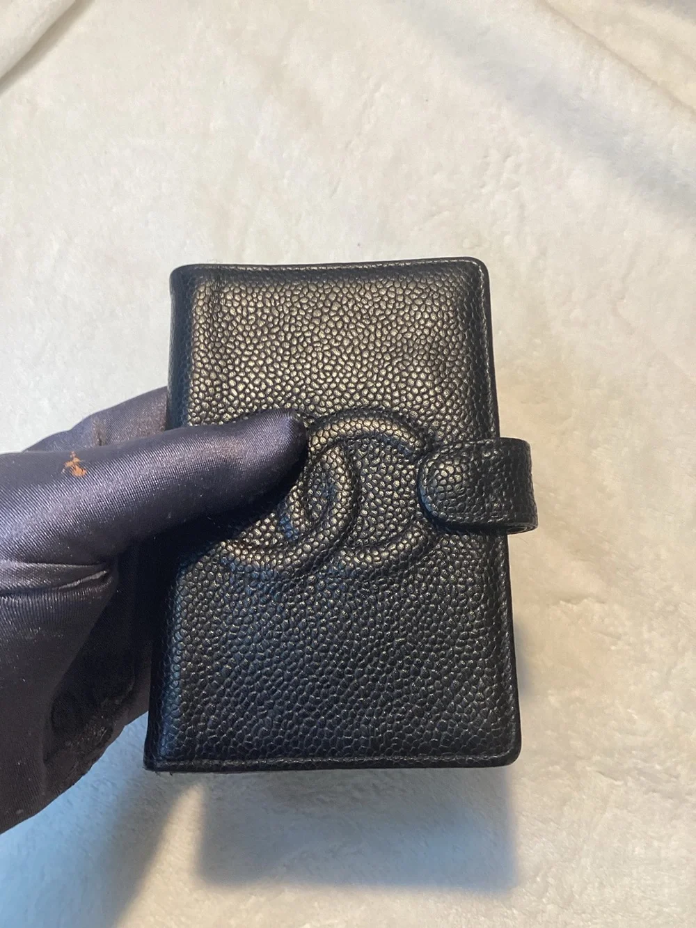 Chanel Black Caviar CC Timeless CC Ring Mini Agenda Planner